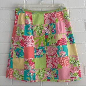 Womens Classic Colorful Patchwork Lilly Pulitzer Skirt Size 2